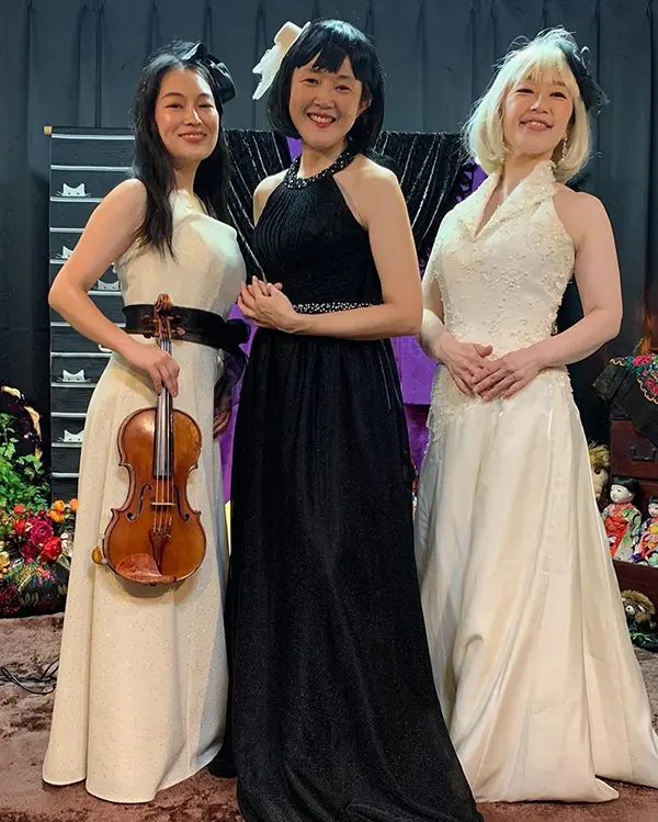 Flowers and programs after a performance